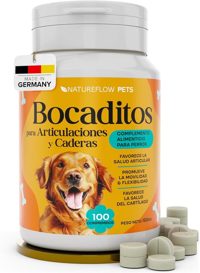 Imagen de Superior Condroprotector Perros - Ganador DE MÚLTIPLES PREMIOS EN Pruebas - Suplementos para Articulaciones Perros con Glucosamina y MSM, 100 Comprimidos de Natureflow Pets en OfertitasTOP