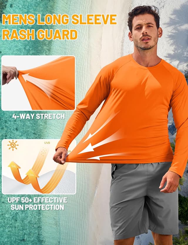 Detalle 2 de TACVASEN Men’s UPF 50+ UV Protection Long Sleeve T-Shirt for Outdoor Hiking & Walking