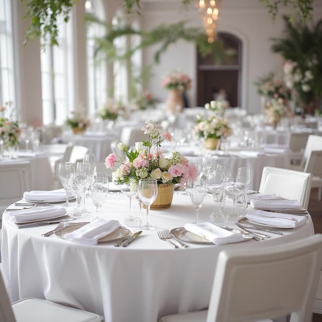 Detalle 2 de sancua 90 Inch Round Tablecloth White 8-Pack