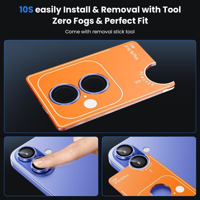 Detalle de iPhone 17 camera lens protector 9H