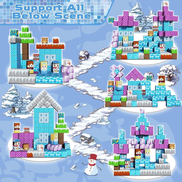 Detalle de GraceDuck Costruzioni Magnetiche “Castello Congelato” – 150 cubi magnetici