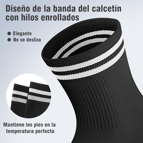 Detalle de Smart Sir pack de 4 calcetines deportivos de algodón para hombre y mujer, blancos (cálidos y transpirables)