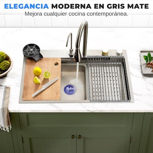 Thumbnail 3 de Évier SereneLife en acier inoxydable, 29,5 L ⚙