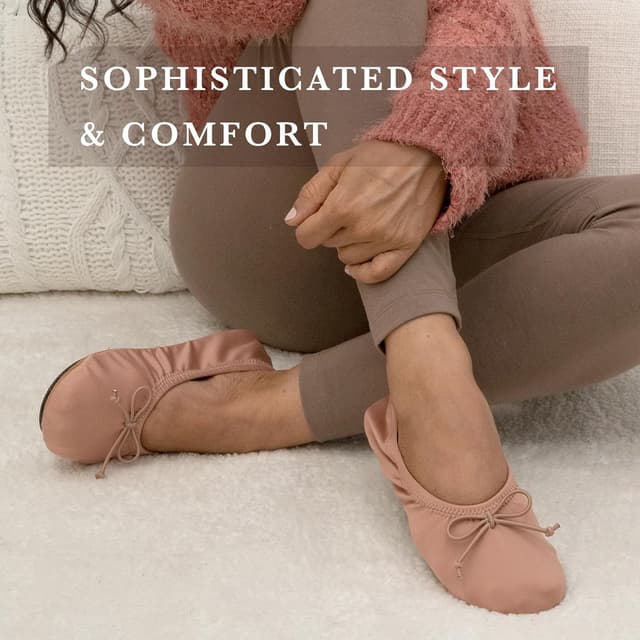 Detalle de isotoner Satin Ballerina Slippers, stretch fit