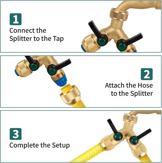 Detalle 2 de Tesmotor Raccordo per rubinetto in ottone a Y con 2 uscite da 1/2