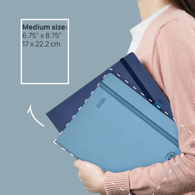 Detalle 2 de POPRUN A5 Diary 2026 weekly planner 22×16.5 cm 📔