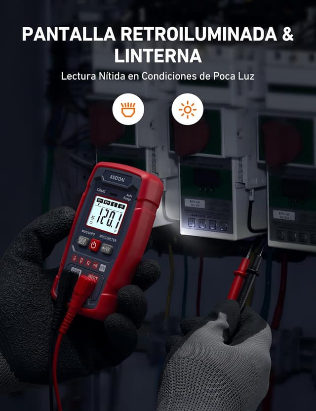Detalle de AstroAI Multímetro Digital Inteligente 4000 cuentas