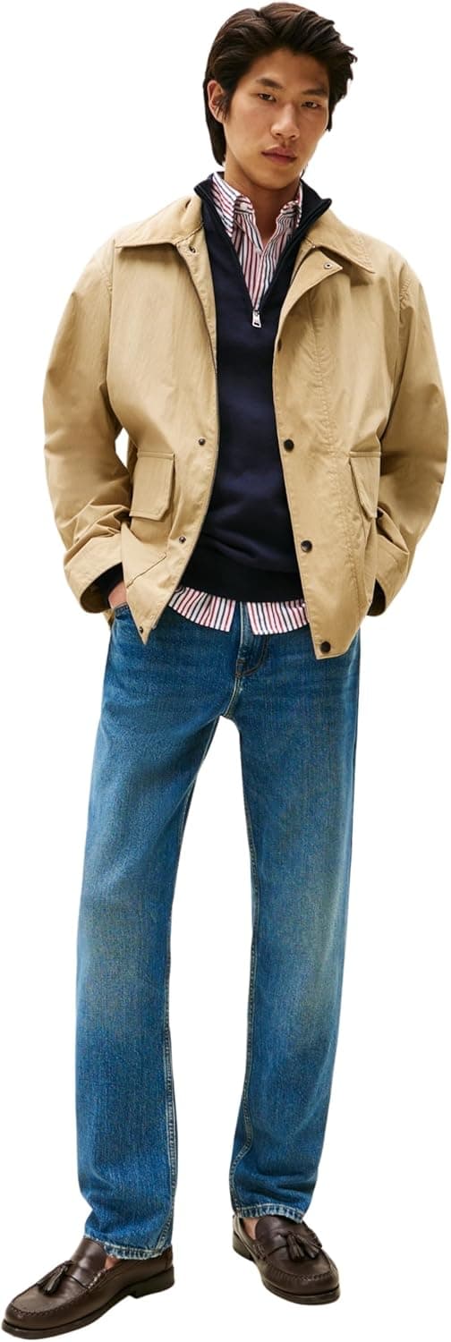 Detalle 2 de Tommy Hilfiger Men’s Straight Fit Denton Mid Rise Jeans