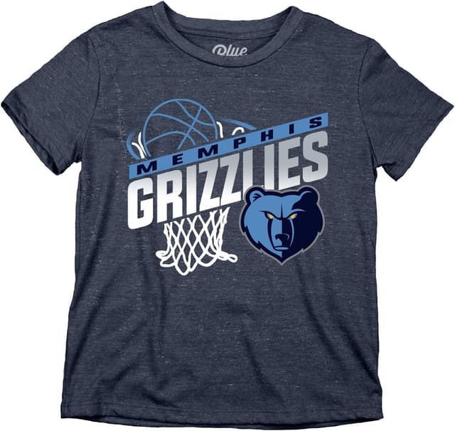 Detalle de Blue 84 Youth Tri-Blend NBA T-Shirt (Memphis Grizzlies) – Hoop Team Color