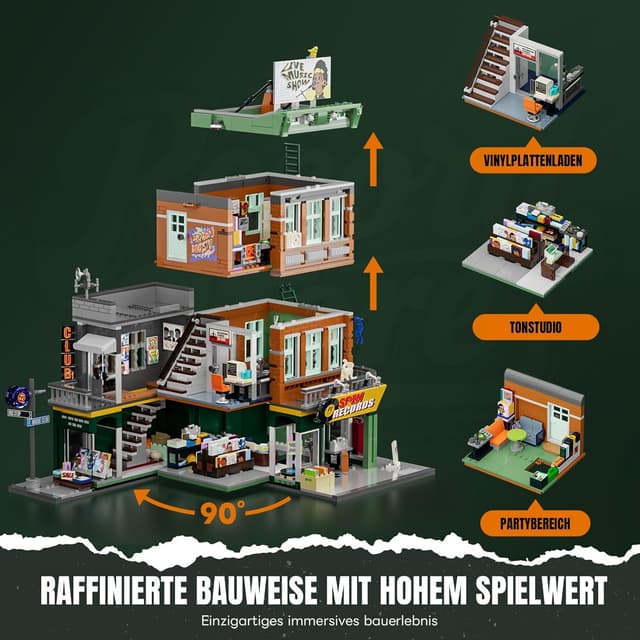 Detalle de Lumibricks Plattenladen Beleuchtung Klemmbausteine Haus 1980 Pcs