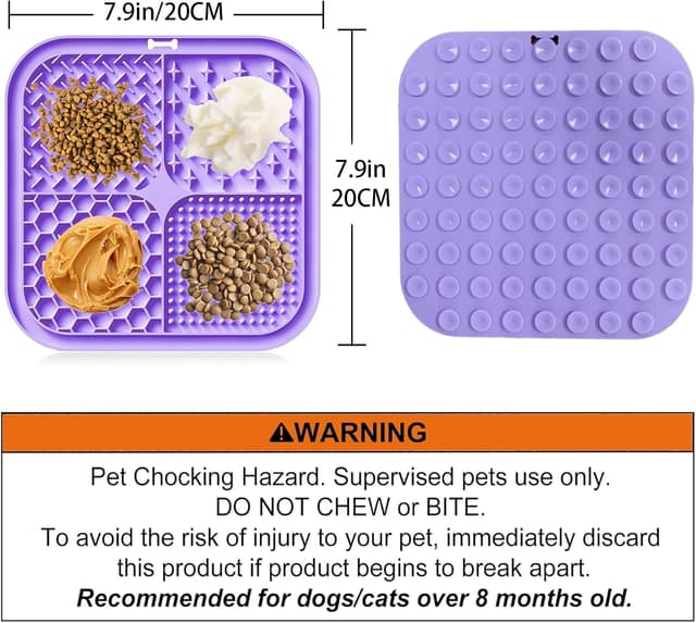 Detalle 2 de 2 Stück Schleckmatte für Hunde & Katzen (20 x 20 cm) mit Saugnäpfen – Leckmatte zum langsamen Füttern