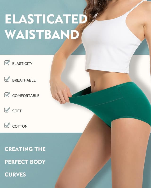 Thumbnail 1 de TANSTC Bragas Mujer Algodón Elástico Culotte 5 Pack