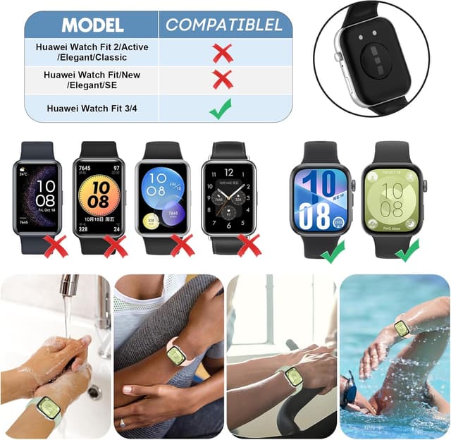 Detalle de MIJOBS 3-pack silicone replacement straps for Huawei Watch Fit 3