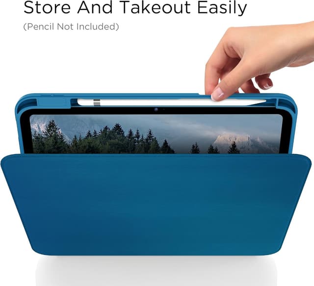 Detalle de CACOE 360 Rotating Case for iPad (A16) 11th/10th Gen with Pencil Holder, Peacock Blue