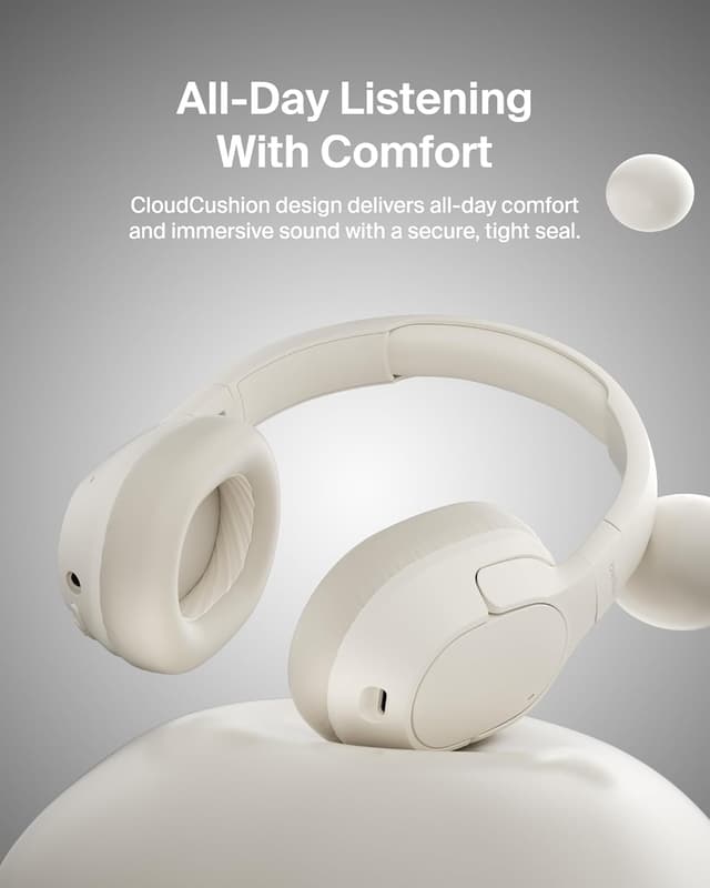 Thumbnail 6 de Belkin SoundForm Isolate Bluetooth Over-Ear Headphones (Hybrid Active Noise Cancelling) — Sand
