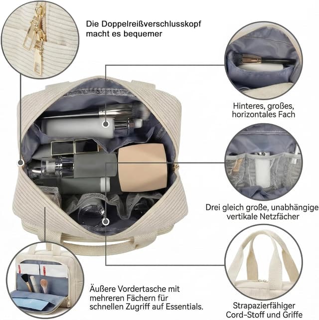 Thumbnail 3 de Funtlend Kosmetiktasche M 7,8 L Beige