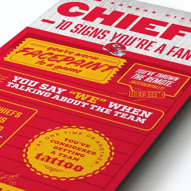 Detalle 2 de YouTheFan Officially Licensed NFL 6x19 Top 10 Signs Banner (3D wall decor)