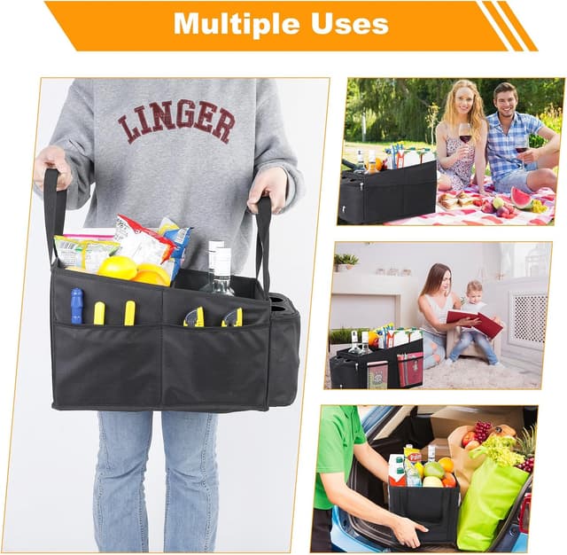 Thumbnail 6 de Romon Organizer Auto per bagagliaio e sedili anteriori/posteriori con divisorio, maniglie e tasche in rete