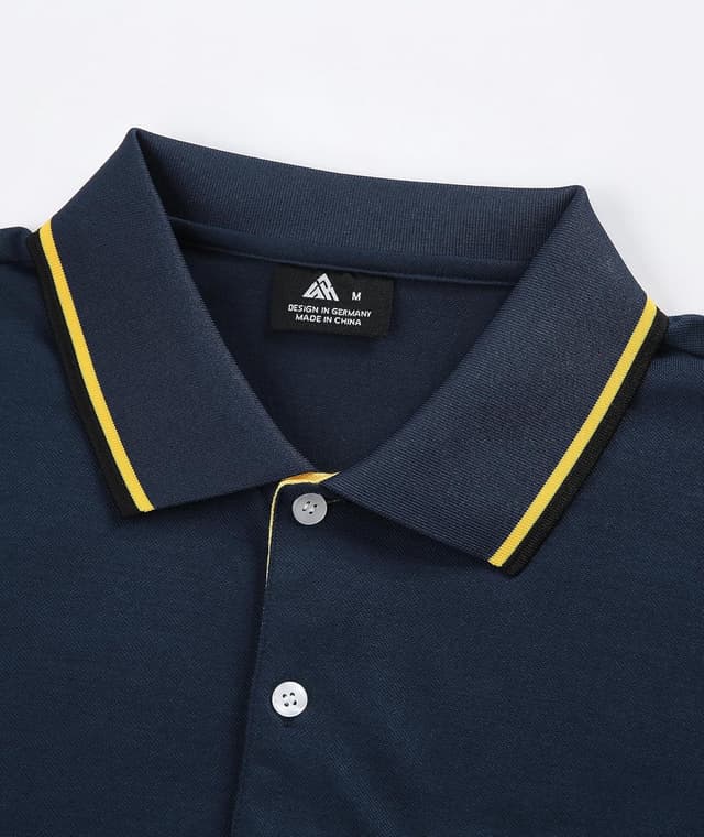 Detalle 2 de zitysport Herren Golf-Poloshirt Kurzarm – atmungsaktiv, Performance-Gewebe mit Brusttasche (Slim Fit)