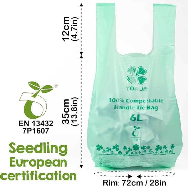 Thumbnail 4 de YORJA 6L Compost Caddy Liners Biodegradable