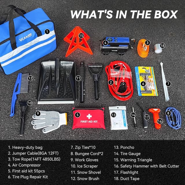 Thumbnail 1 de Car Emergency Kit 92 Items