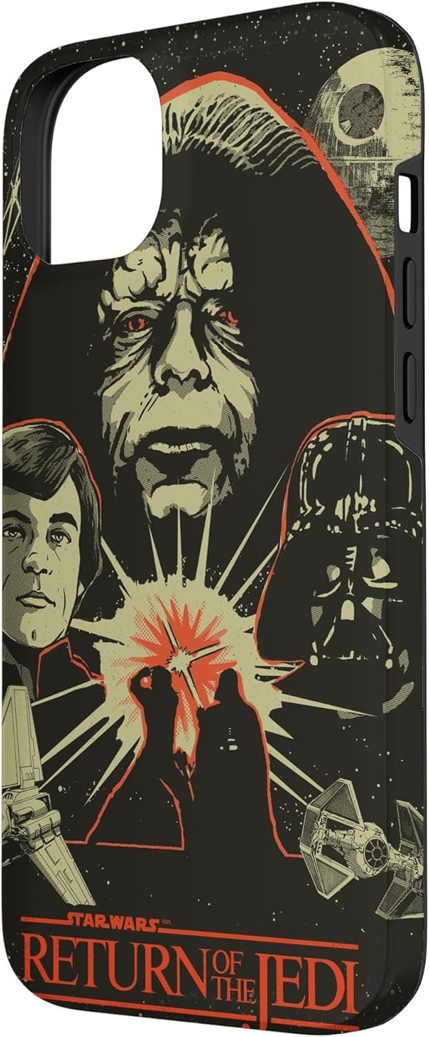 Detalle de Custodia per iPhone 14 Plus Star Wars “Il ritorno dello Jedi” (Luke Skywalker / Darth Vader) a portafoglio