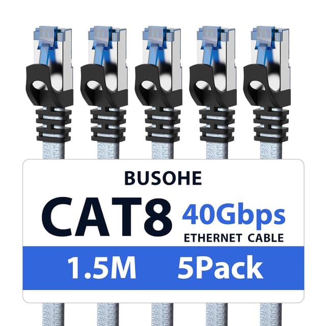 Detalle de BUSOHE Cat 8 Ethernet Cable 1.5m