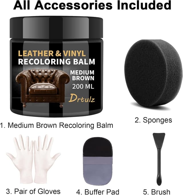 Thumbnail 6 de drtulz Leder Reparatur Set Schwarz (200 ml) für Ledercouch, Vinyl-Möbel & Autositze