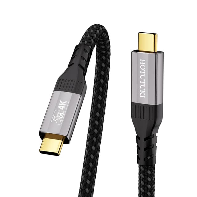 Detalle de HOTUTUKI USB-C to USB-C Cable 1m (USB 3.2 Gen 2, 20Gbps, 100W PD) with 4K@60Hz Video Output