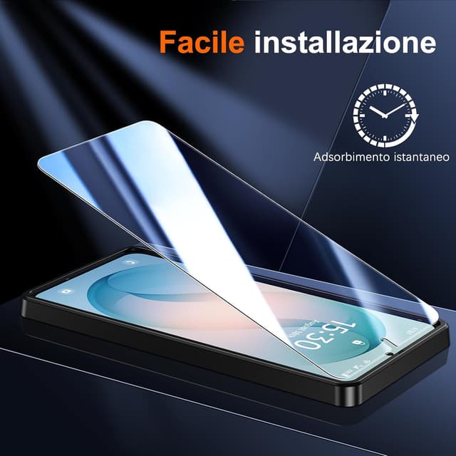 Detalle de UniqueMe per Samsung Galaxy S26: pellicola in vetro temperato + protezione fotocamera (2 pezzi)