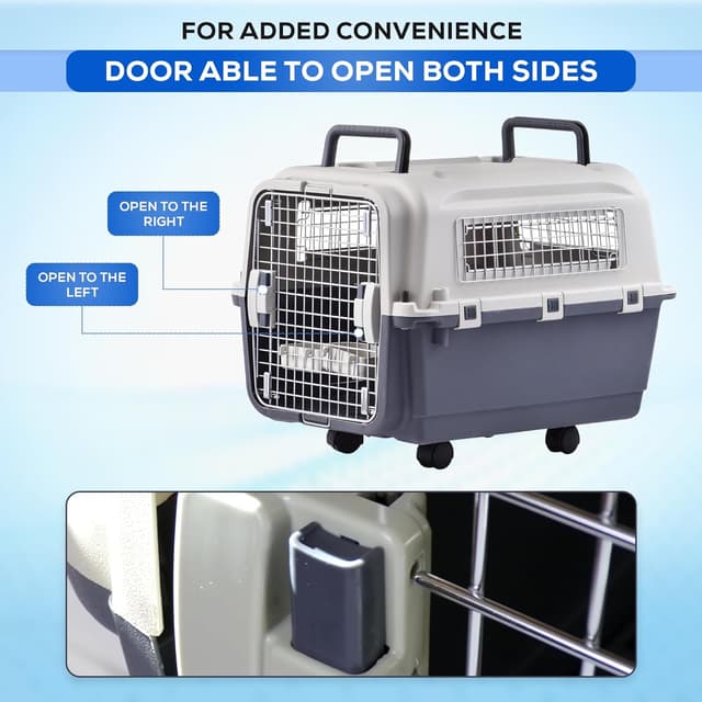 Detalle de Lanco große, tragbare und atmungsaktive Hundetrage aus Kunststoff (67 x 52 x 53 cm) für Hunde & Katzen