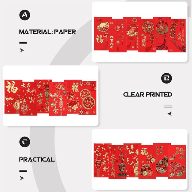 Thumbnail 4 de Ciieeo 36pcs Chinese Red Envelopes