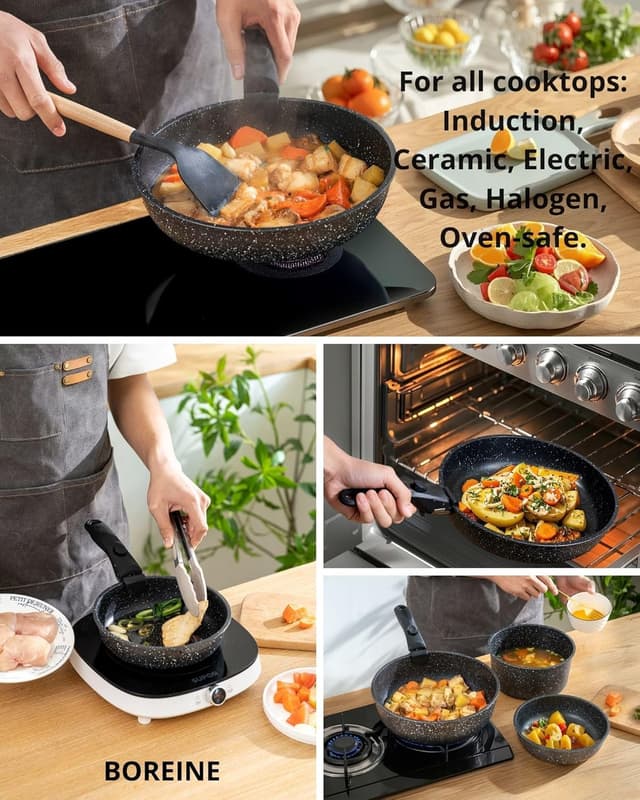 Detalle 2 de Set pentole antiaderente BOREINE 14 pezzi