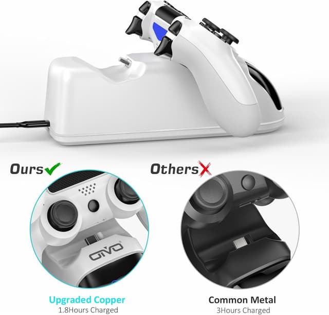 Detalle 2 de PS4 Controller Ladestation 1,8 Stunden von OIVO