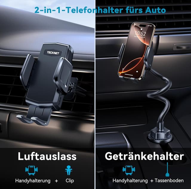 Detalle 2 de TECKNET Handyhalterung 2-in-1 mit 360°
