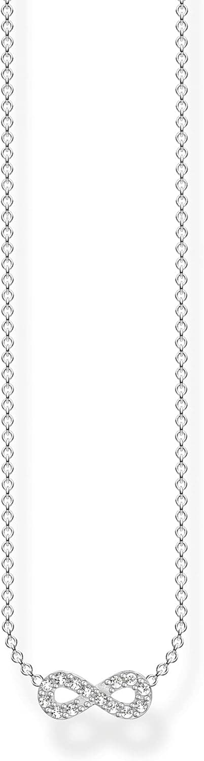 Detalle de THOMAS SABO Damenkette „Infinity“ 925 Sterlingsilber mit weißen Steinen (KE2124-051-14-L45V)