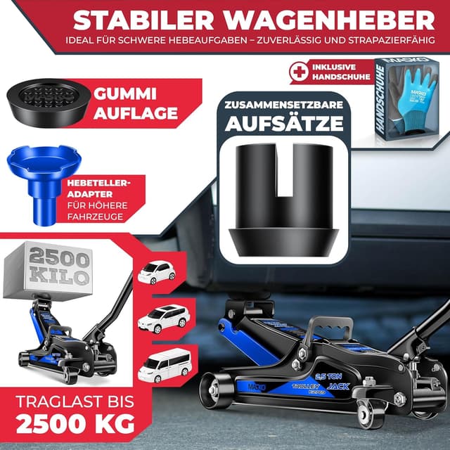 Detalle 2 de MASKO Gato hidráulico de elevación plana 2,5 t