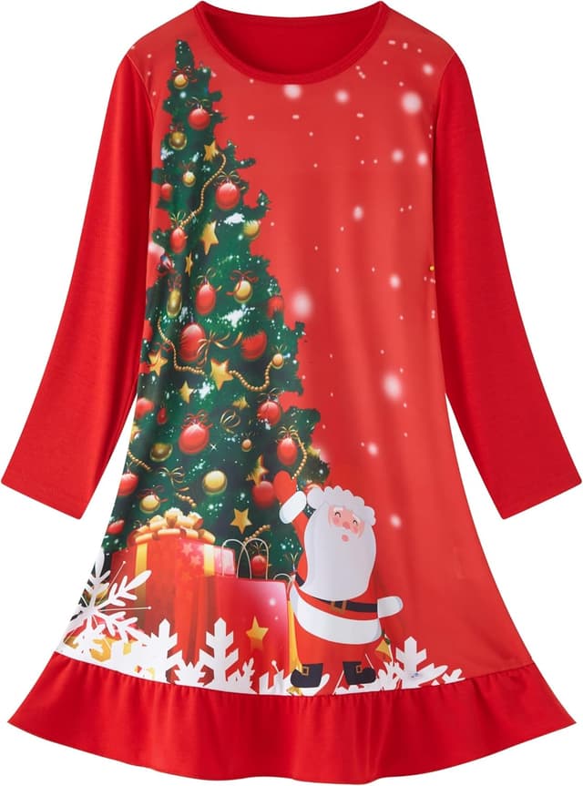 Detalle de LOLPIP Mädchen Nachtkleider für Kinder 3-10 Jahre