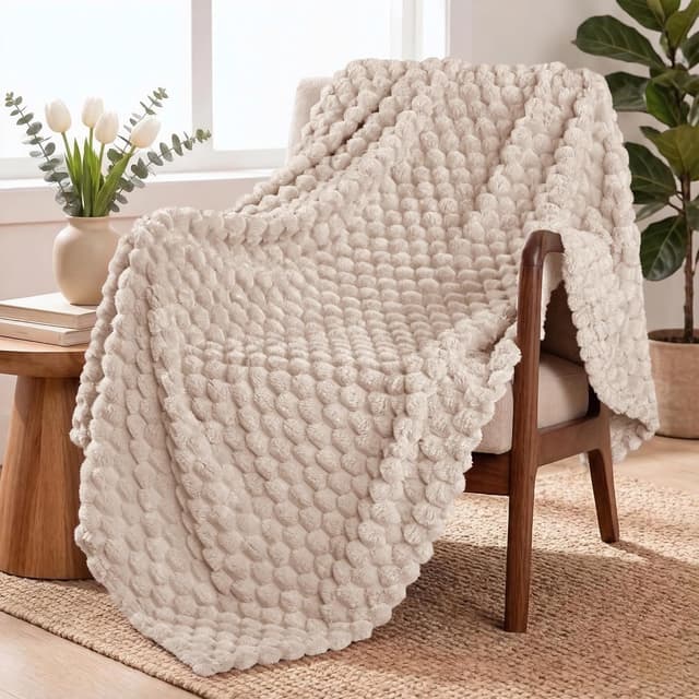 Detalle de Exclusivo Mezcla fleece throw blanket for couch (extra large, 127x178 CM) – soft plush sofa throw