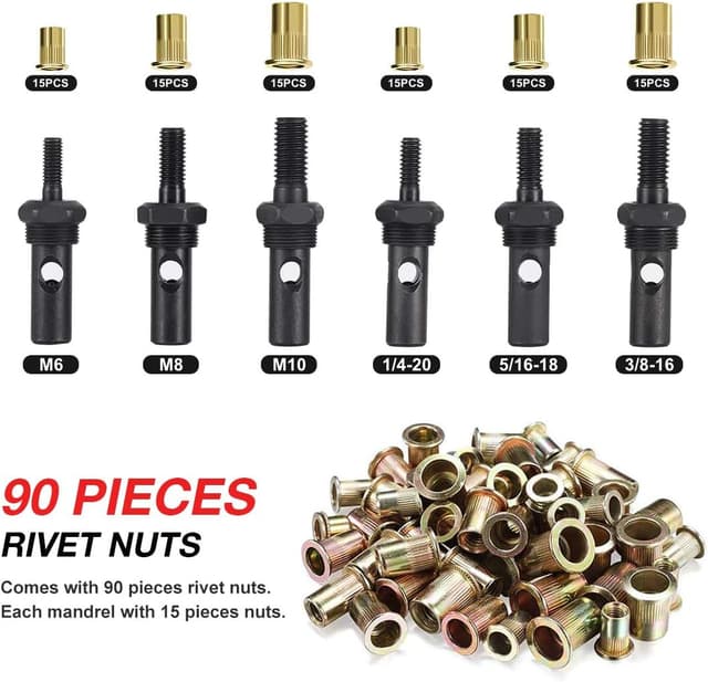 Detalle 2 de AOBEN 14" Rivet Nut Tool 90pcs Kit