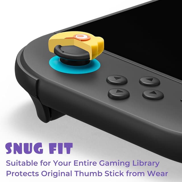 Detalle de Joystick-Kappen für Switch 2 (2er-Set) – FUNLAB Thumb Grips kompatibel mit Switch 2 & Pro Controller, Gelb & Lila (4 Stück)