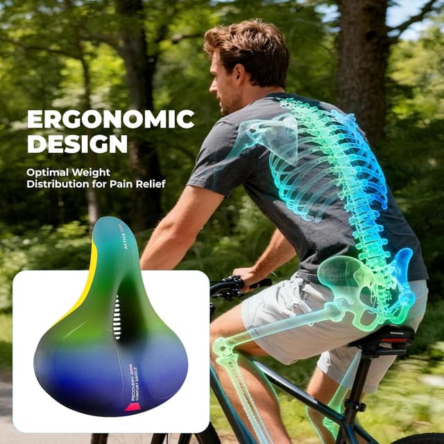 Detalle 2 de ROCKBROS Comfortable Soft Bike Seat Cushion – Ergonomic, Breathable & Waterproof Memory Foam Pad