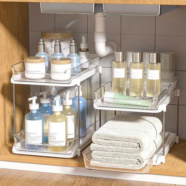 Imagen de Delamu 2-Tier Under Sink Organizer 2-Pack en OfertitasTOP