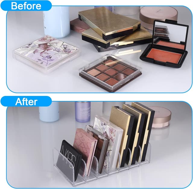 Thumbnail 5 de Fentar 2-Pack Clear Acrylic Eyeshadow Palette Organisers (7 Slots, Compact Desk Storage)