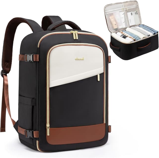 Detalle de LOVEVOOK Ryanair cabin bag 45x36x20cm underseat 32L with 180° opening and anti-theft pocket