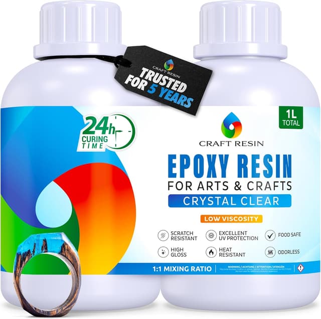Imagen de CRAFT RESIN 1L Crystal Clear epoxy resin kit en OfertitasTOP