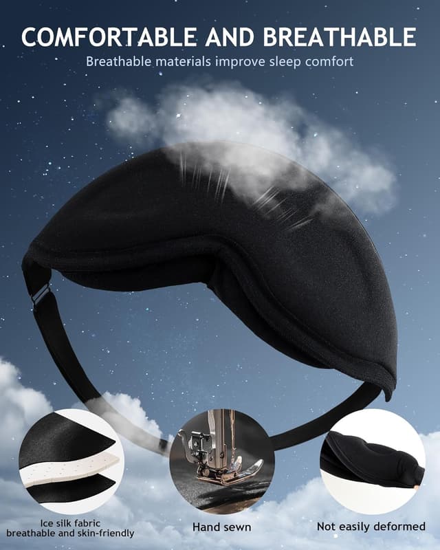 Thumbnail 5 de Eye Mask 2 Pack 3D Sleep Mask Black