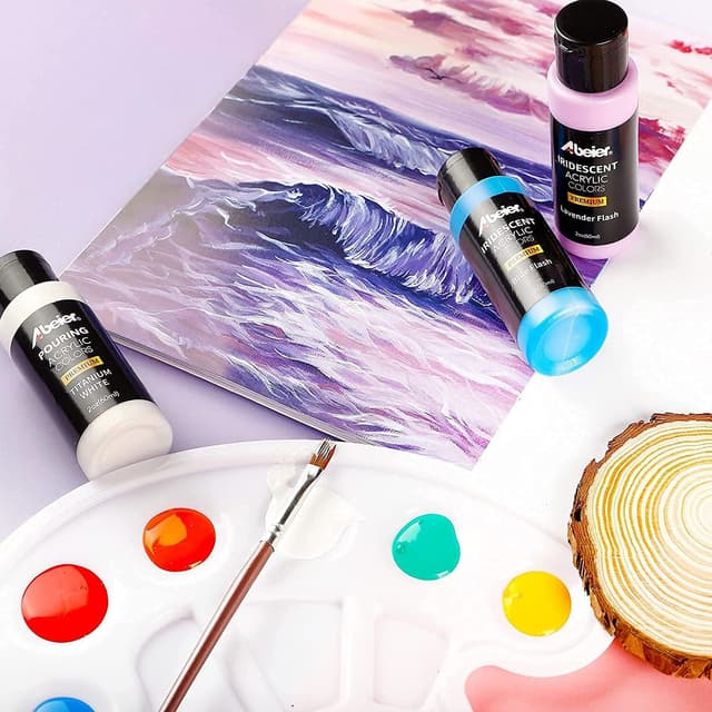 Detalle de ABEIER Acrylfarbe Schillerndes Chamäleon-Set (18 Farben), 2 oz/60 ml pro Flasche