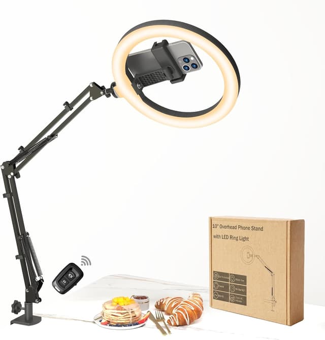 Detalle de FZYGRAVH 10" Ring Light with Overhead Phone Stand