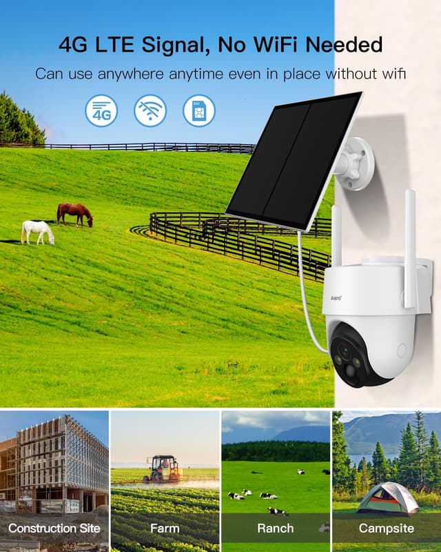 Detalle 2 de ARENTI 4G LTE Cámara Exterior 2K PTZ 355°